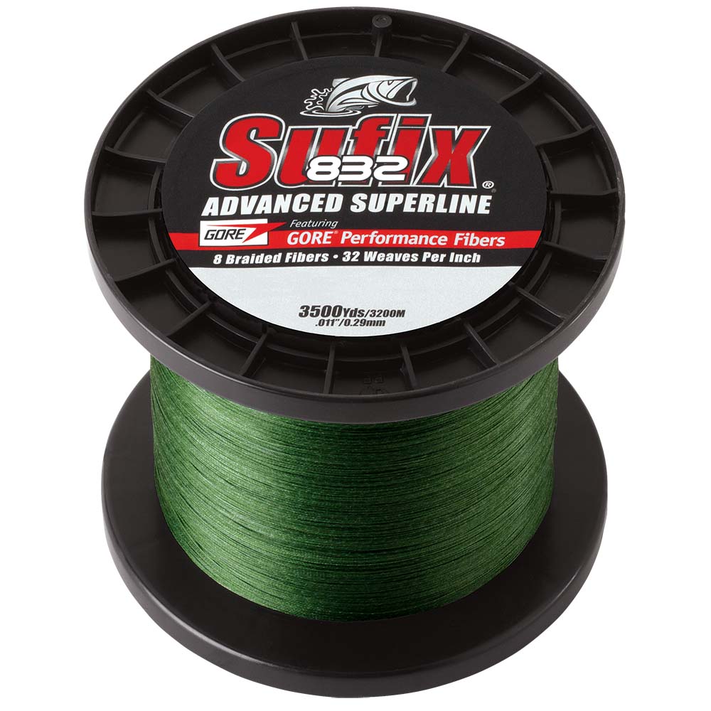 Sufix 832® Advanced Superline® Braid - 30lb - Low - Vis Green - 3500 yds - Clinch River Fishing USA