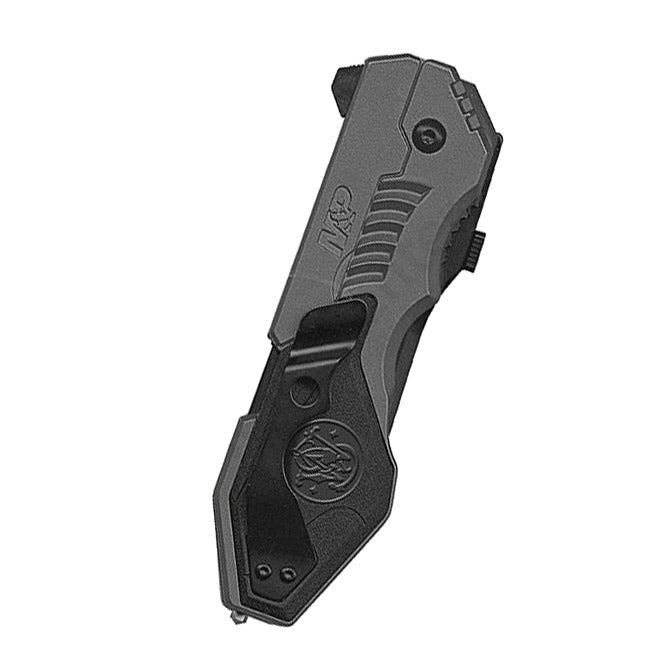 S&W SWMP4LS 8.6in S.S. Assisted Folding Knife with 3.6in Serrated Clip - Clinch River Fishing USA