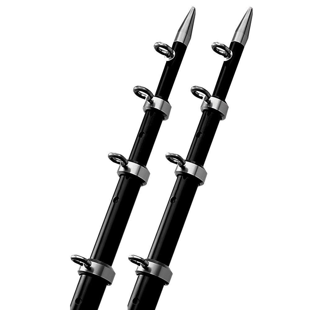 TACO 15' Black/Silver Outrigger Poles - 1-1/8" Diameter - Clinch River Fishing USA