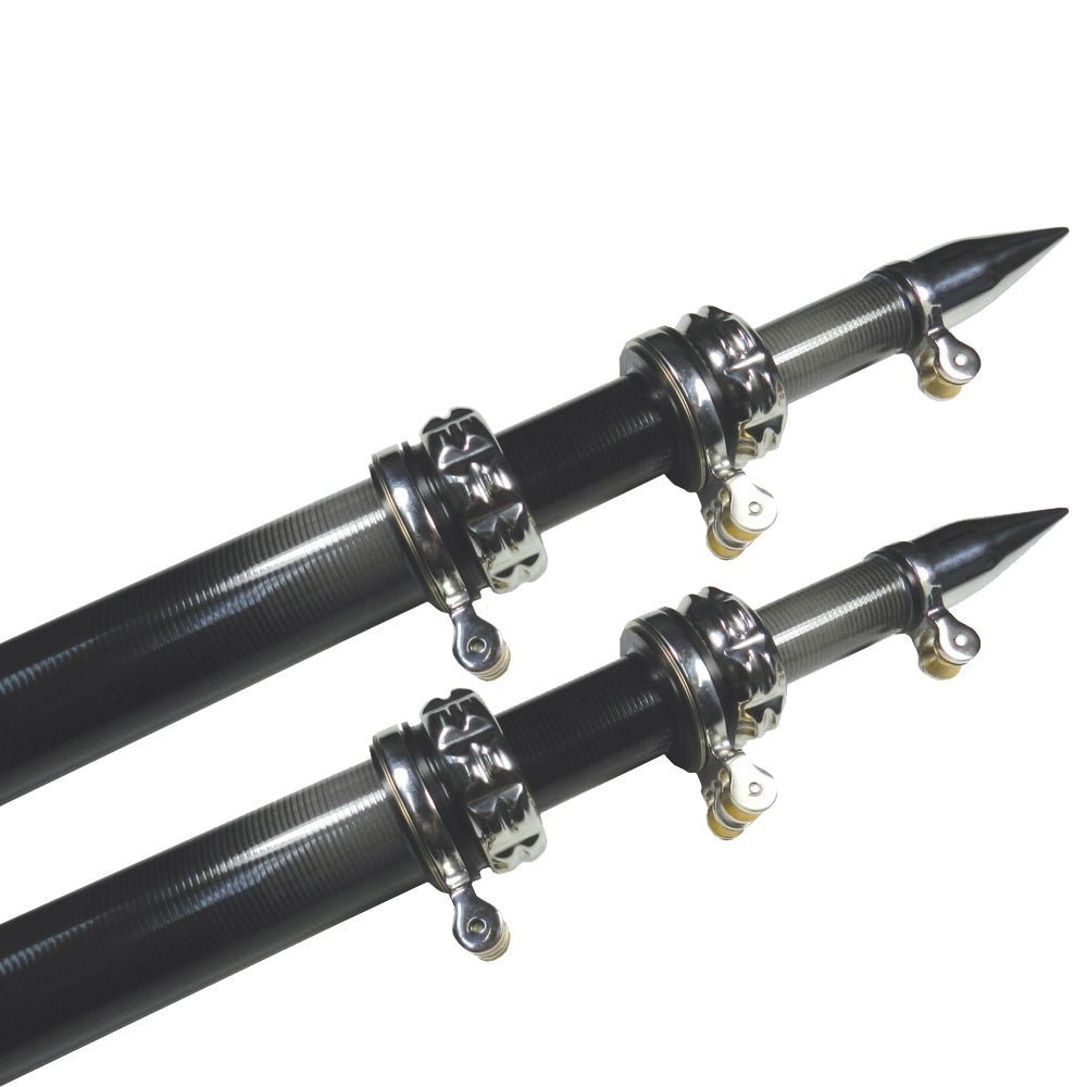 TACO 16' Carbon Fiber Outrigger Poles - Pair - Black - Clinch River Fishing USA