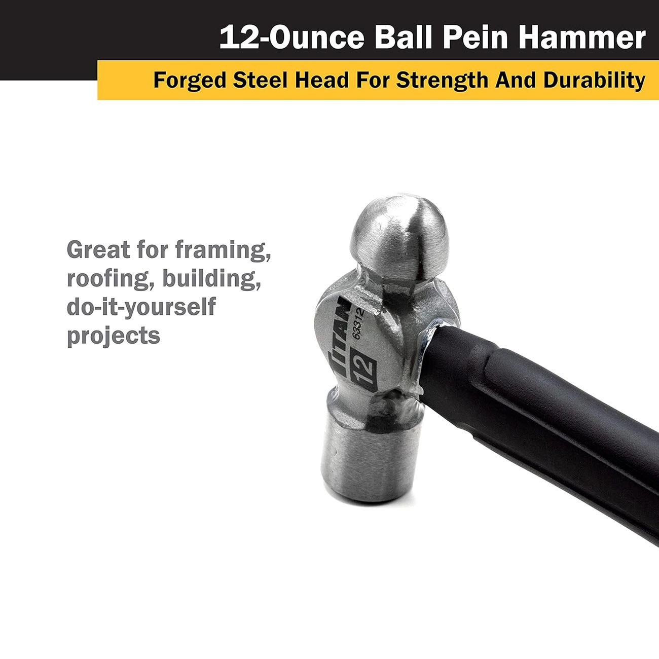 Titan 12 oz. Ball Pein Hammer with Forged Steel Head - Clinch River Fishing USA