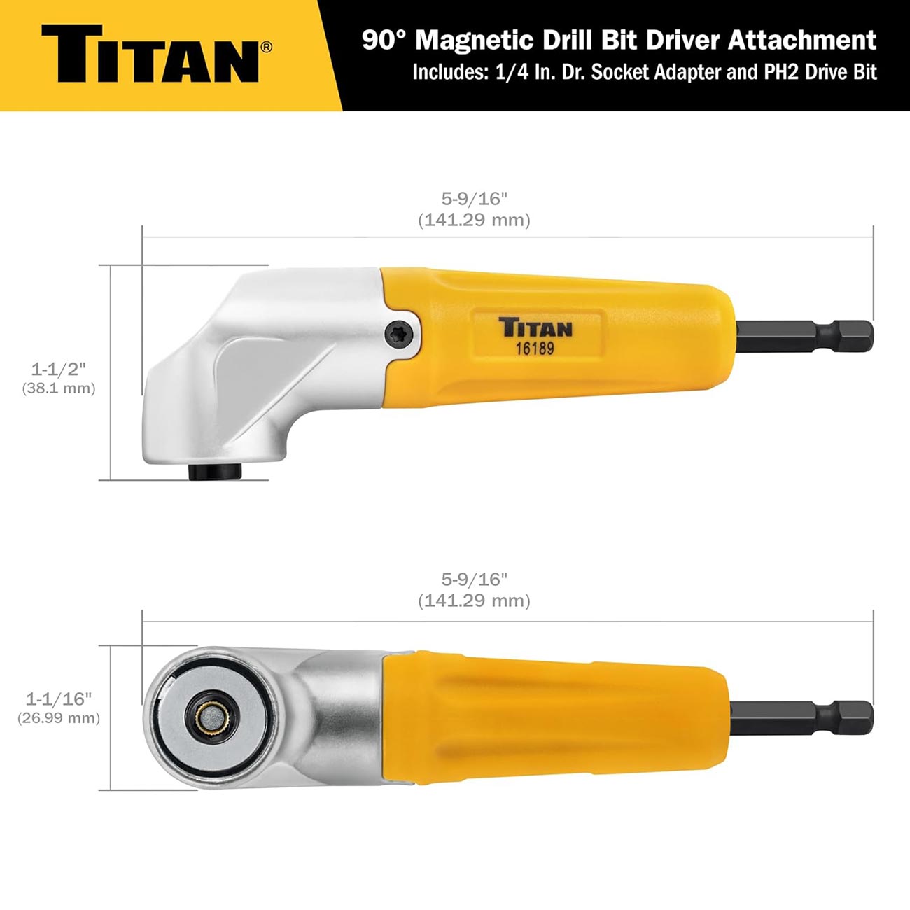 Titan Tools 90 Degree Magnetic Right Angle Drill Attachment - Clinch River Fishing USA