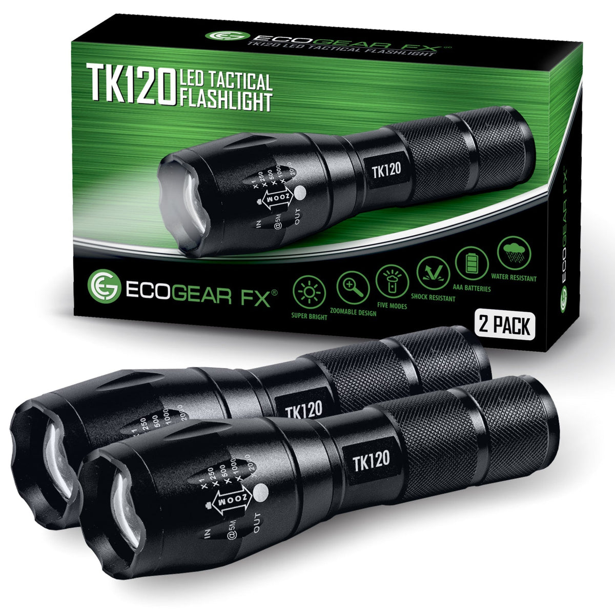 TK120 LED Tactical Flashlights with Strobe - Clinch River Fishing USA