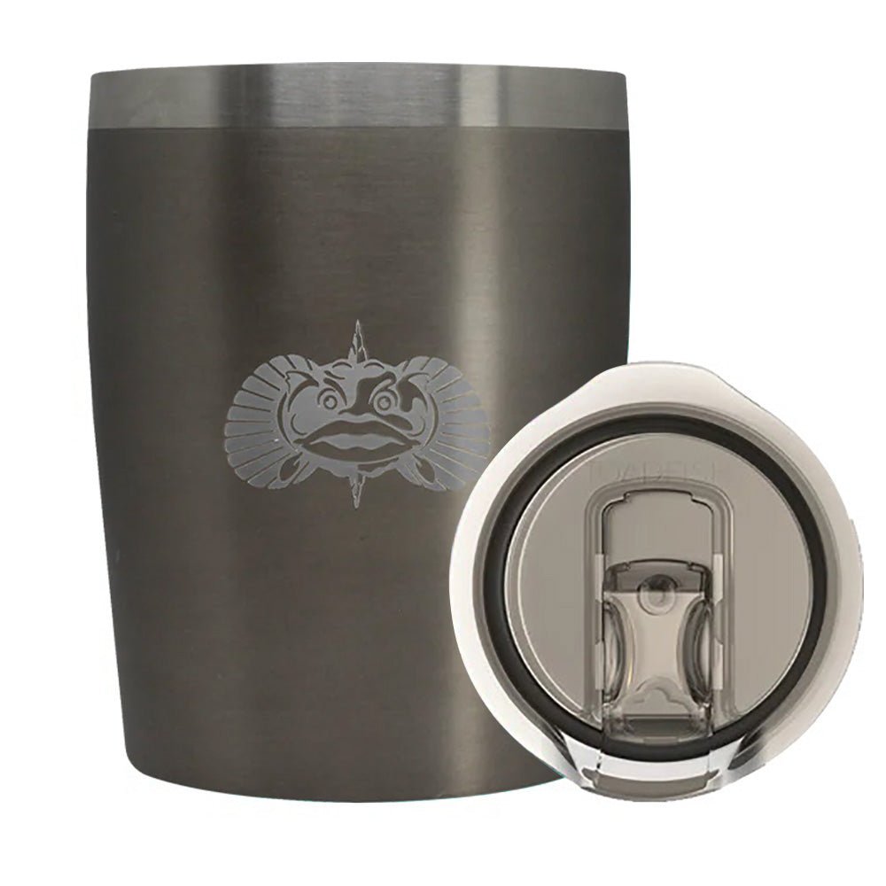 Toadfish Non - Tipping 10oz Rocks Tumbler - Graphite - Clinch River Fishing USA