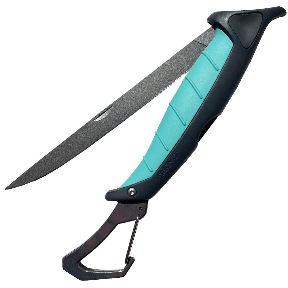 Toadfish Stowaway Folding Fillet Knife w/Built - In Carabiner - 7" - Clinch River Fishing USA