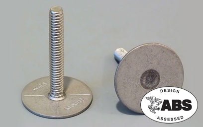 Weld Mount 1.00in Tall 1/4 x 2 ST125 - 1420 - 16SS SS Stud 1.25in Base 10 Pack - Clinch River Fishing USA