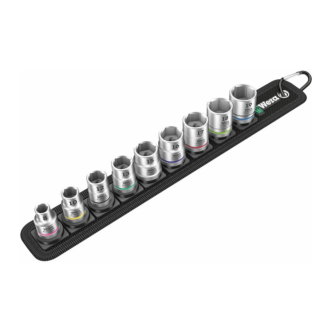 Wera 3/8" Drive Metric Socket Set on Storage Belt (9 Piece Set) - Clinch River Fishing USA