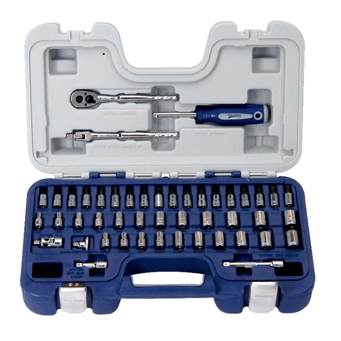 Williams 1/4" Drive Metric/SAE 6-Point Socket Set (47-Piece) - Clinch River Fishing USA