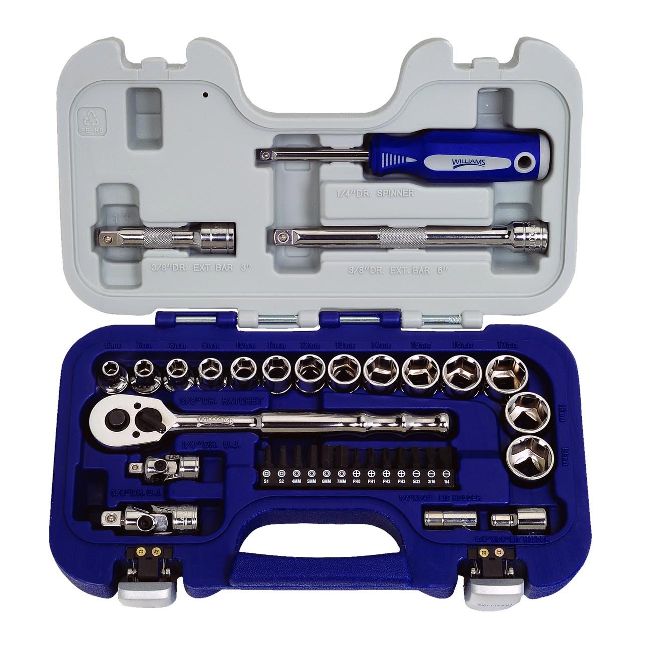 Williams SUPERTORQUE 3/8" Drive Metric 6-Point Socket Set (35-Piece) - Clinch River Fishing USA