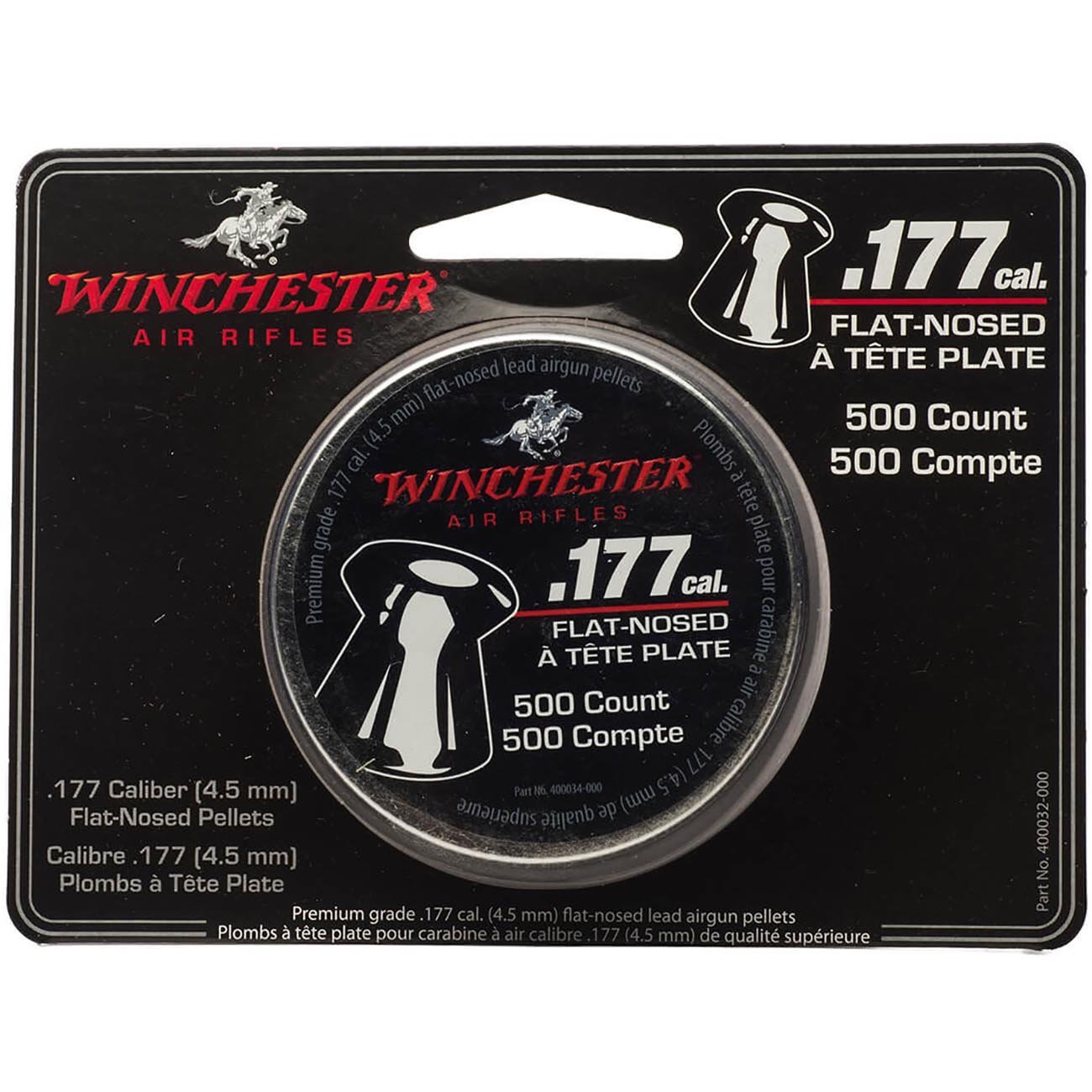 Winchester .177 Cal. Flat Lead Pellets (500 Count) - Clinch River Fishing USA