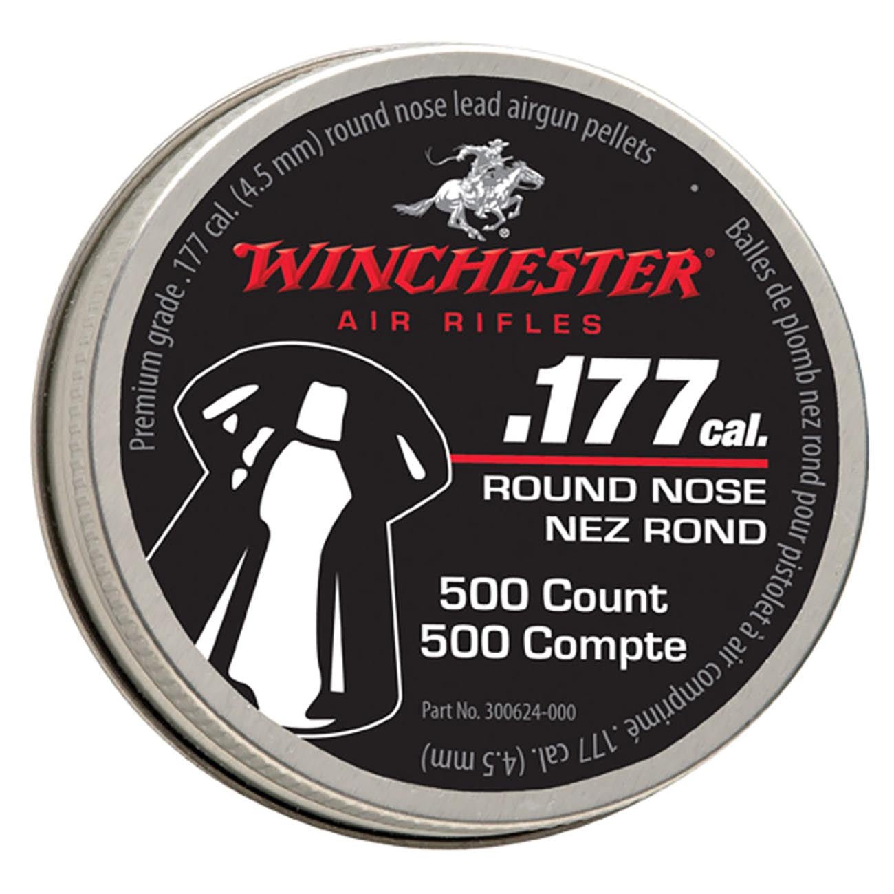 Winchester .177 Cal. Round Nose Lead Pellets (500 Count) - Clinch River Fishing USA