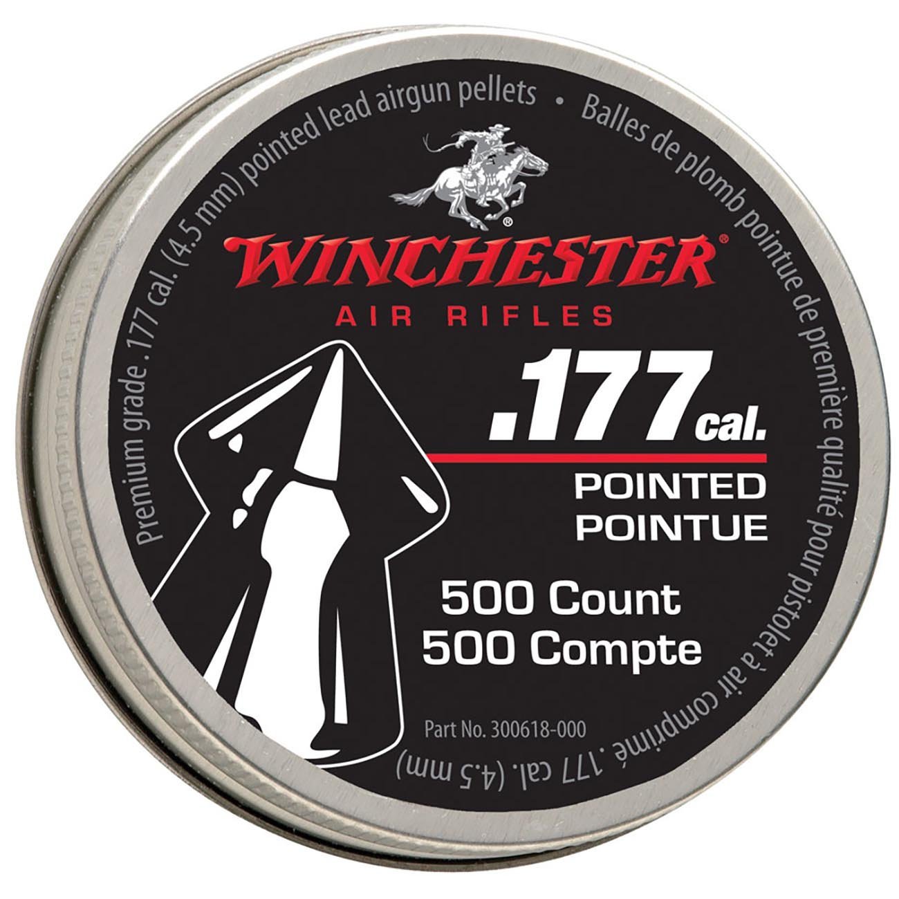 Winchester (987416-406) .177cal Pointed Lead Pellets (500 count) - Clinch River Fishing USA