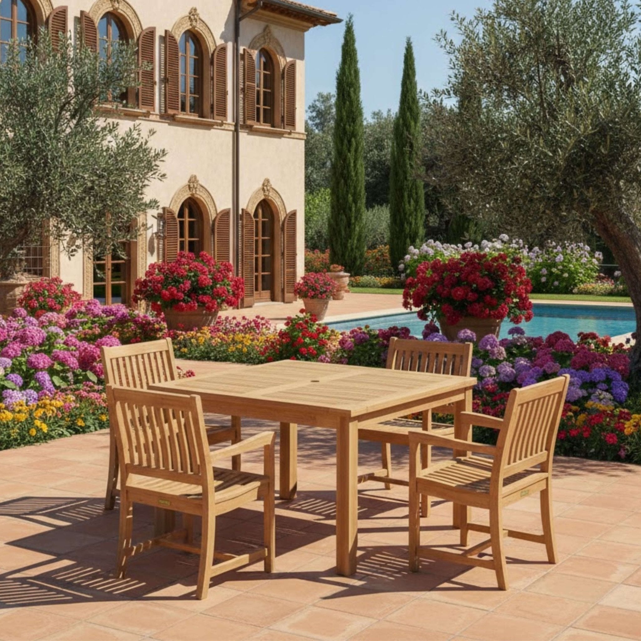 WINDSOR RIALTO 5-PC SQUARE DINING TABLE SET - Clinch River Fishing USA