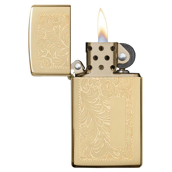Zippo Slim Brass Venetian - Clinch River Fishing USA