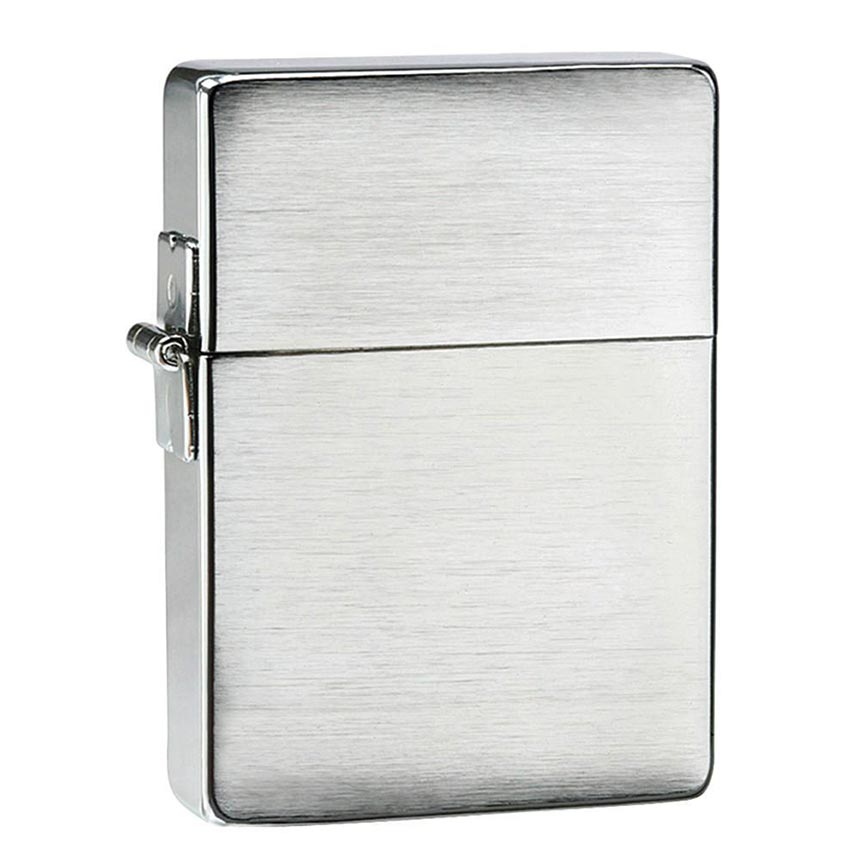 Zippo Windproof Lighter 1935 Replica W/o Slashes Brushed Chrome - Clinch River Fishing USA