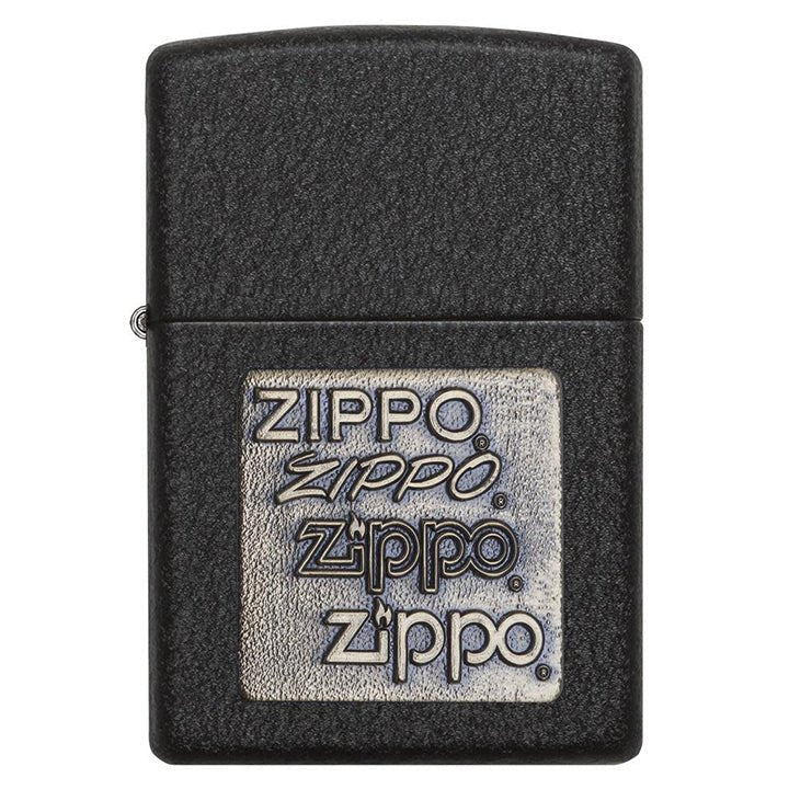 Zippo Windproof Lighter Black Crackle® Gold Zippo Logo - Clinch River Fishing USA