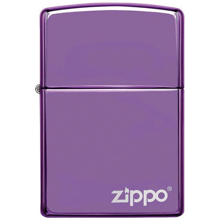 Zippo Windproof Lighter Classic High Polish Purple Zippo Logo - Clinch River Fishing USA