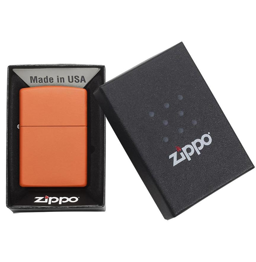 Zippo Windproof Lighter Orange Matte - Clinch River Fishing USA