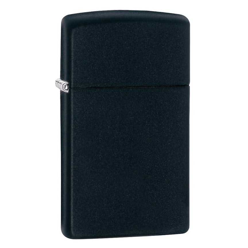 Zippo Windproof Lighter Slim Black Matte - Clinch River Fishing USA