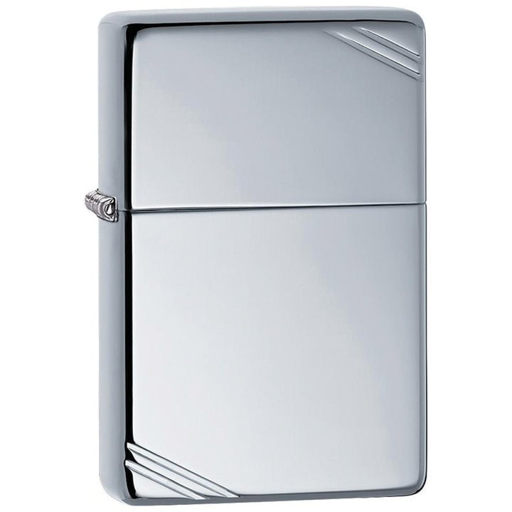 Zippo Windproof Lighter Vintage High Polish Chrome With Slashes - Clinch River Fishing USA