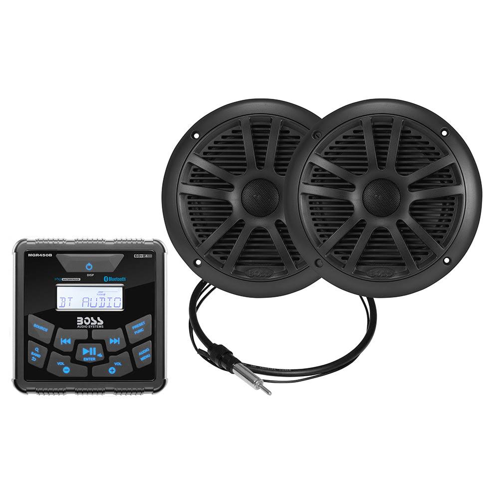 Boss Audio MCKGB450B.6 Marine Stereo &amp; 6.5" Speaker Kit - Black Review - Clinch River Fishing USA