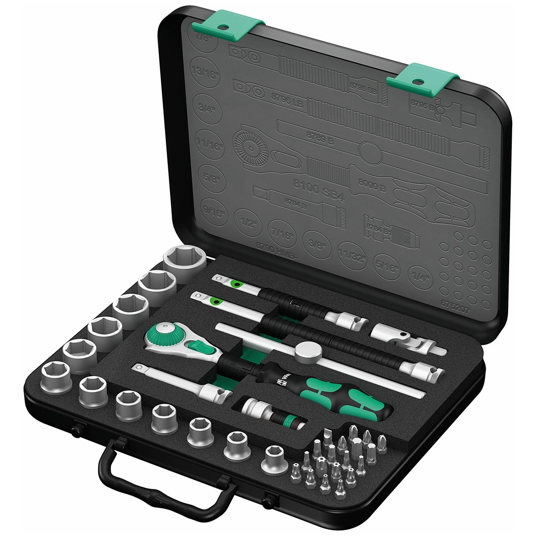 Wera SAE 3/8GÇ¥ Drive Speed Ratchet Set (38-Piece Set)