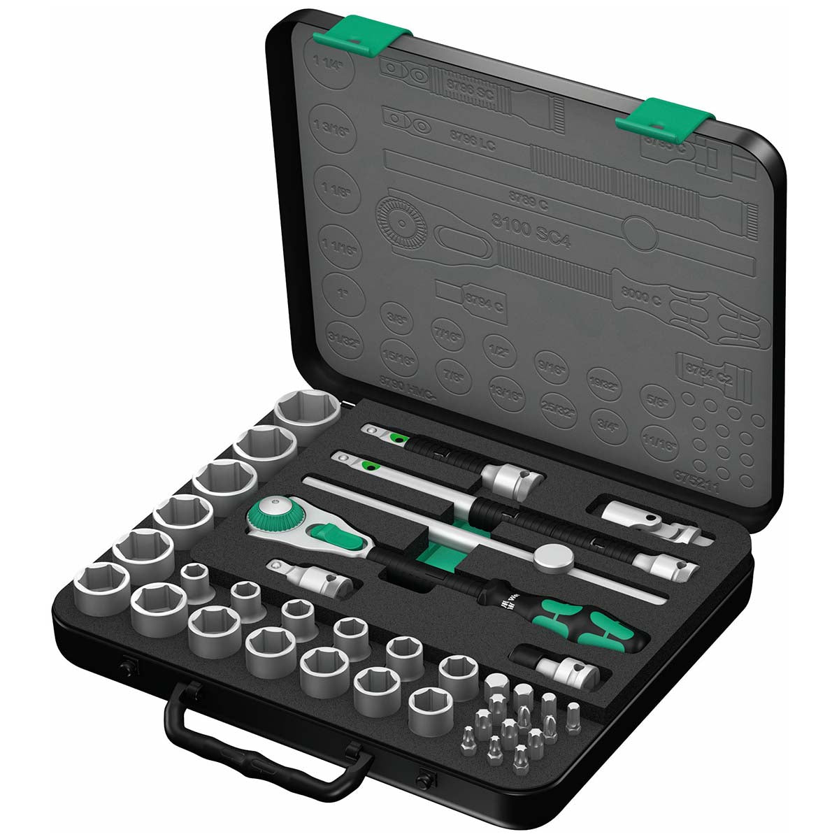 Wera SAE Speed Ratchet Set - 1/2" Drive  (38-Piece Set)