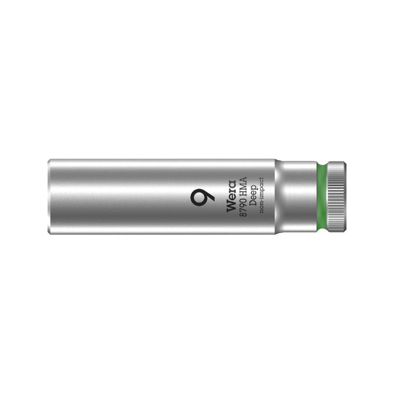 Wera Deep Socket 1/4GÇ¦ Drive 6 Point Socket - 9 x 50mm
