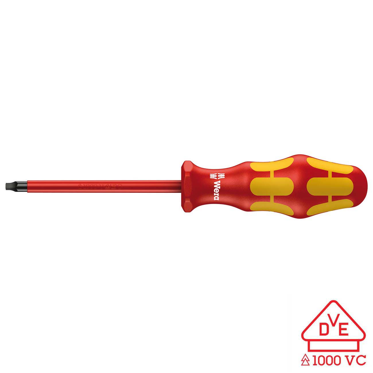 Wera VDE Insulated Screwdriver: Square SQ #2 x 100mm