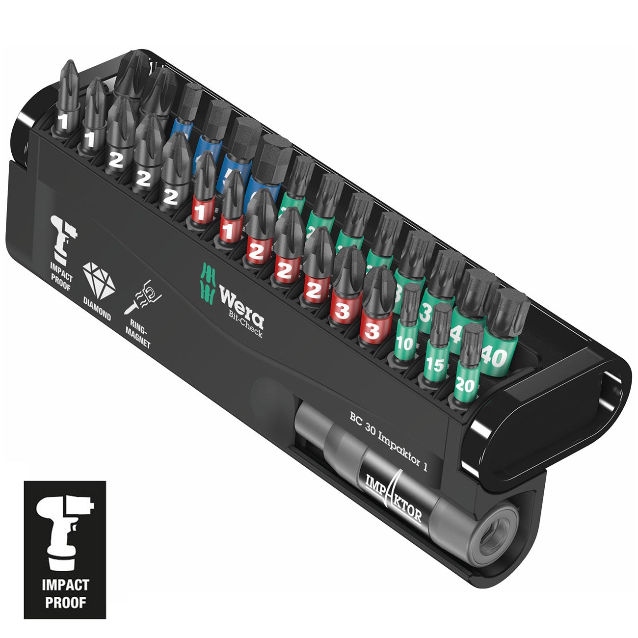Wera Bit-Check GÇ£Impact ReadyGÇ¥ Diamond Coated Tips (30-Piece)