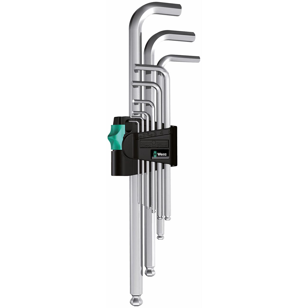 Wera Metric Hex-Plus Chrome Plated Long Arm L-Key Set (9-Piece)