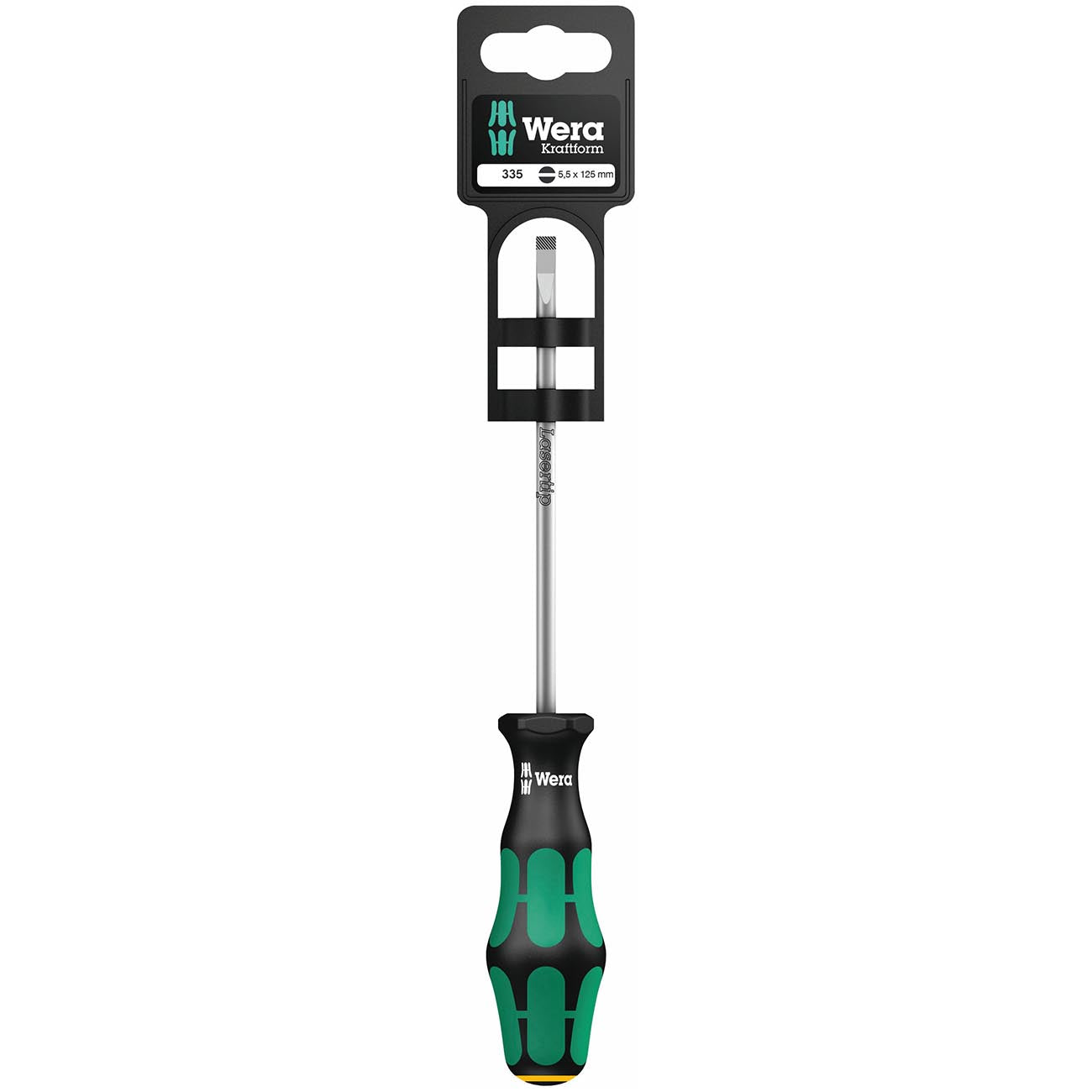 Wera Screwdriver: Slotted 5.5 x 125 mm LaserTip (On Hang-Tag)