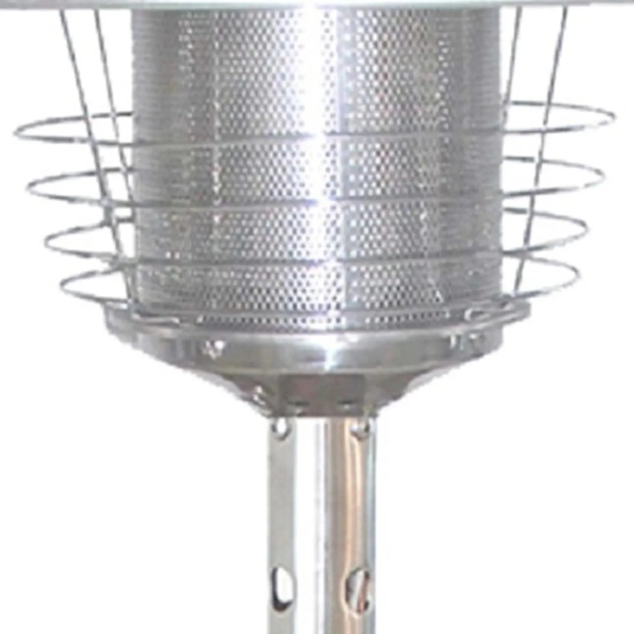 11000 BTU Silver Steel Propane Cylindrical Pole Tabletop Patio Heater - Clinch River Fishing USA
