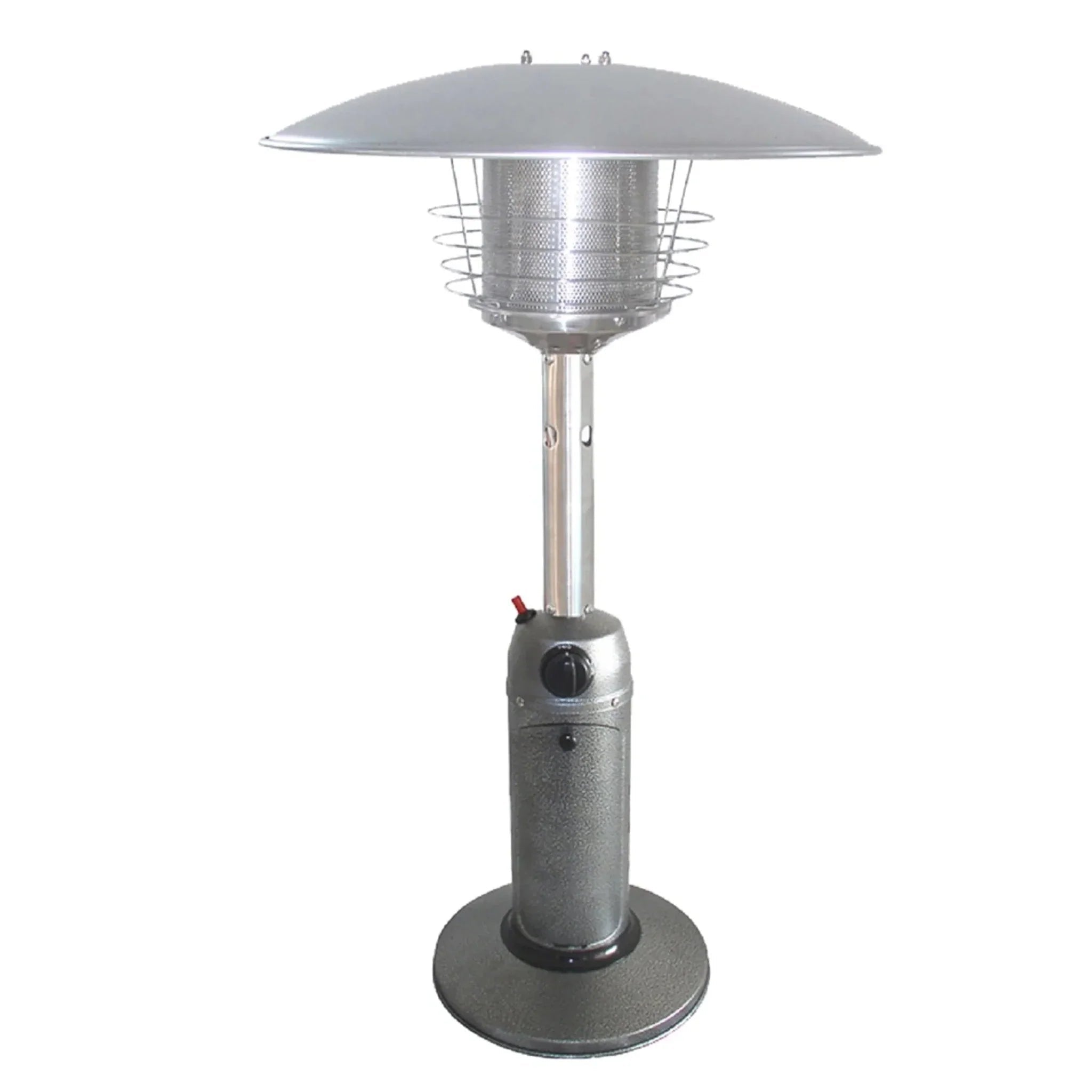 11000 BTU Silver Steel Propane Cylindrical Pole Tabletop Patio Heater - Clinch River Fishing USA
