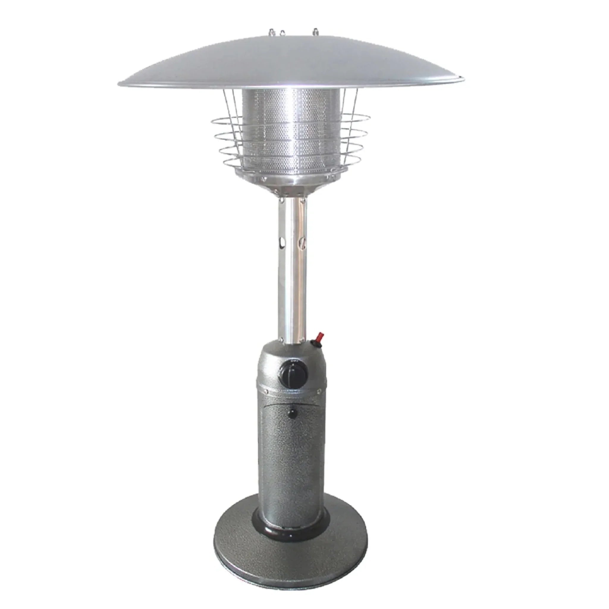 11000 BTU Silver Steel Propane Cylindrical Pole Tabletop Patio Heater - Clinch River Fishing USA