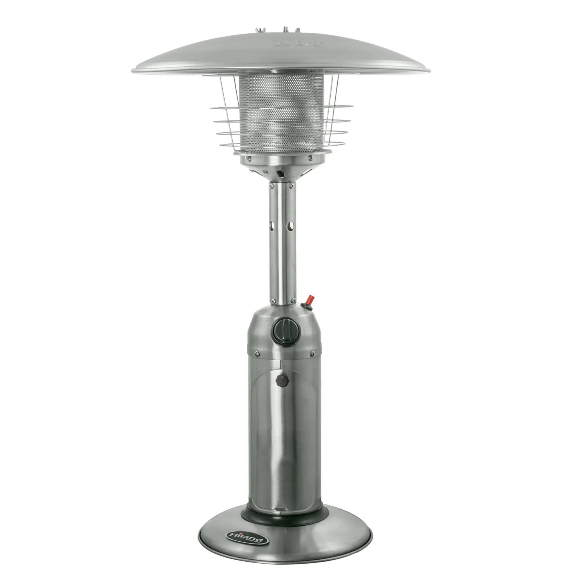 11000 BTU Silver Steel Propane Cylindrical Pole Tabletop Patio Heater - Clinch River Fishing USA