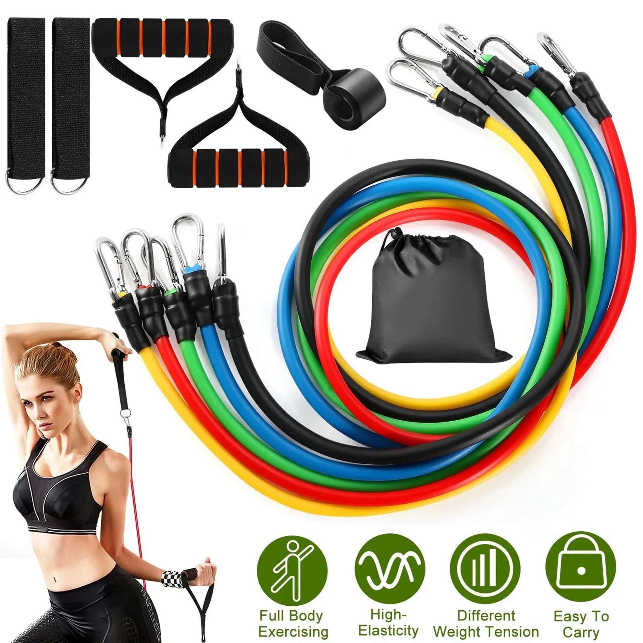 11Pcs Resistance Bands Set - Clinch River Fishing USA
