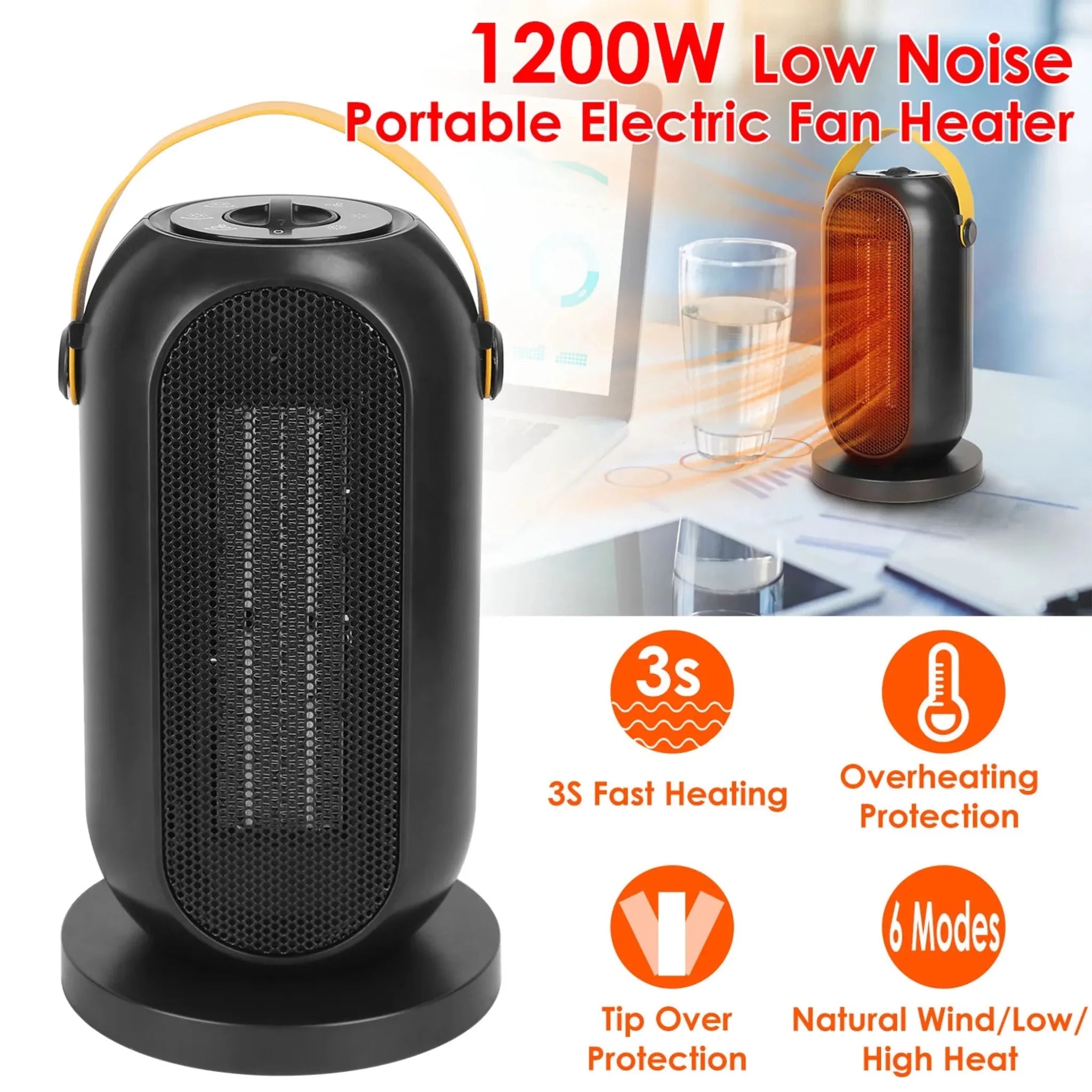 1200W Portable Electric Fan Heater - Clinch River Fishing USA
