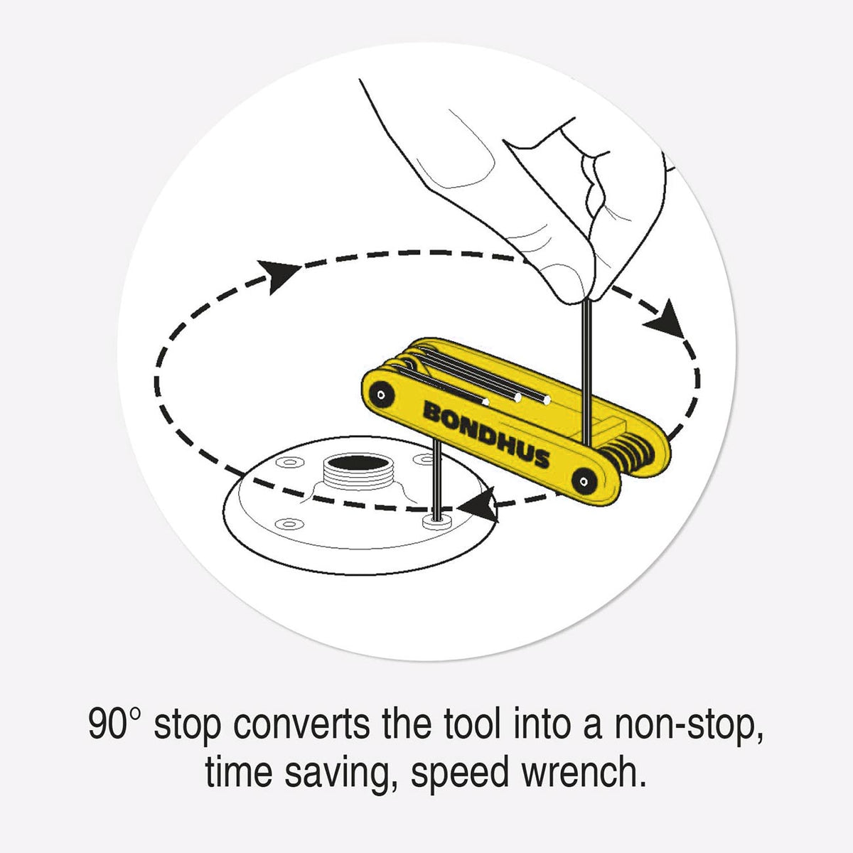 Bondhus GorillaGrip Foldup HEX Tool: SAE (9 Tips)