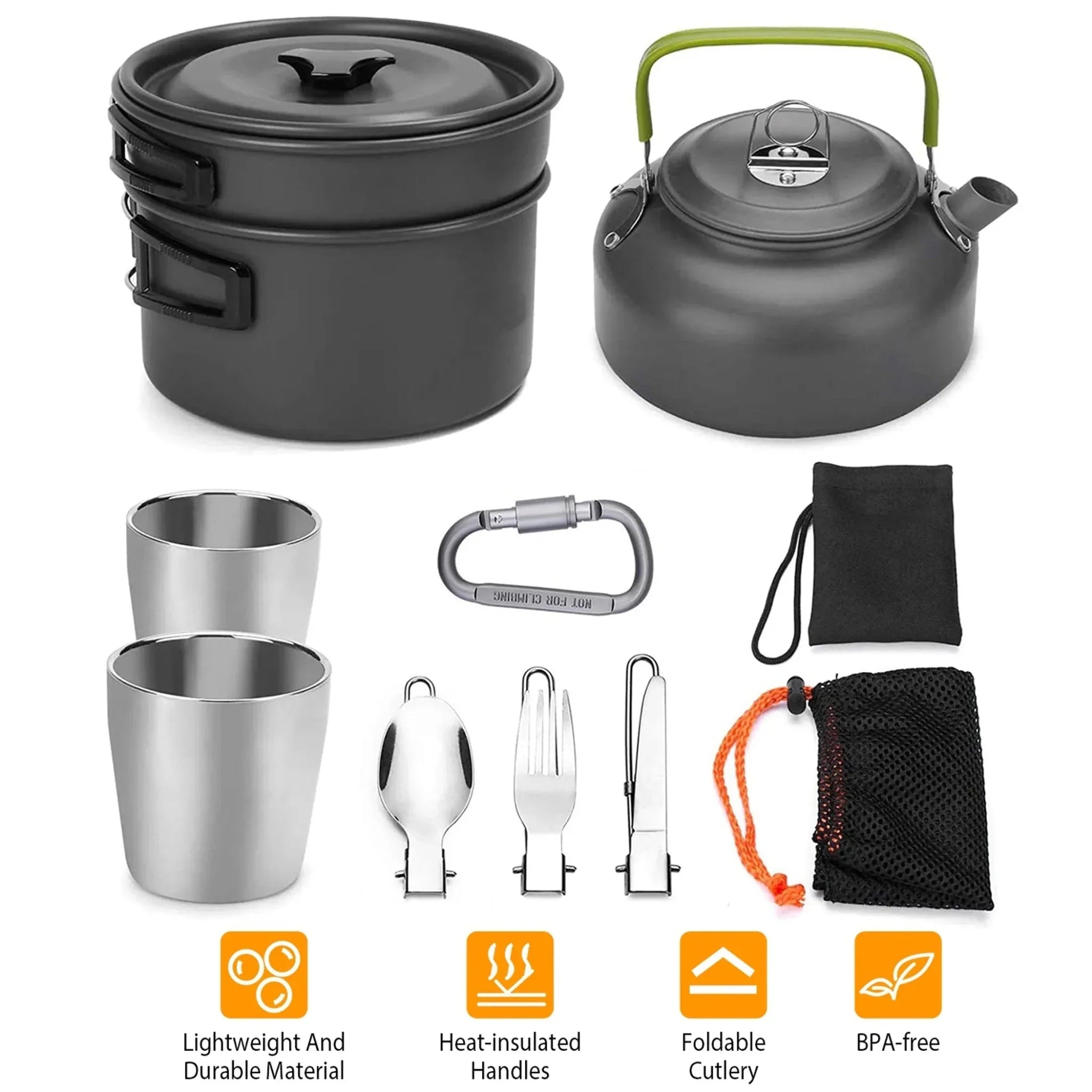 12Pcs Camping Cookware Set - Clinch River Fishing USA