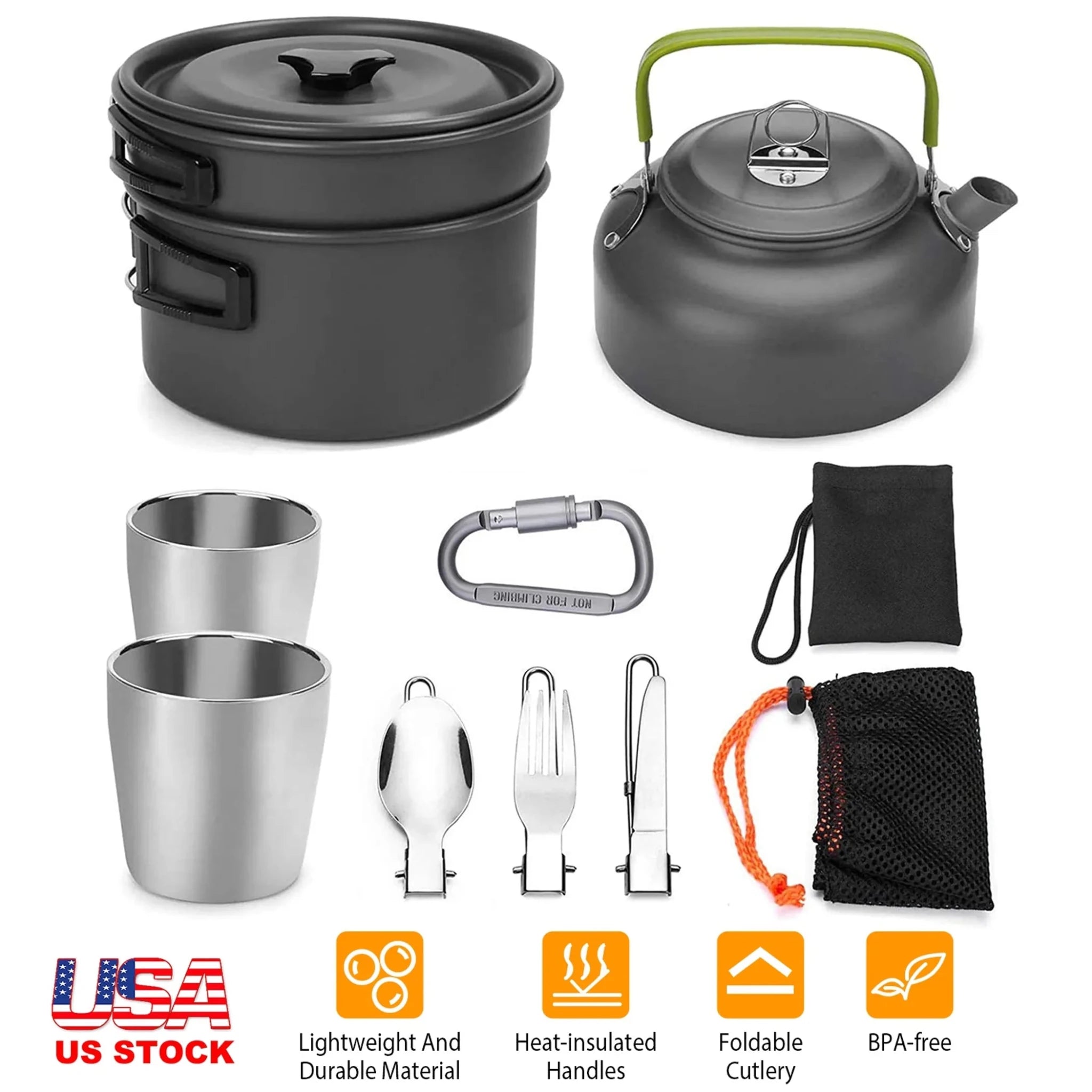 12Pcs Camping Cookware Set - Clinch River Fishing USA