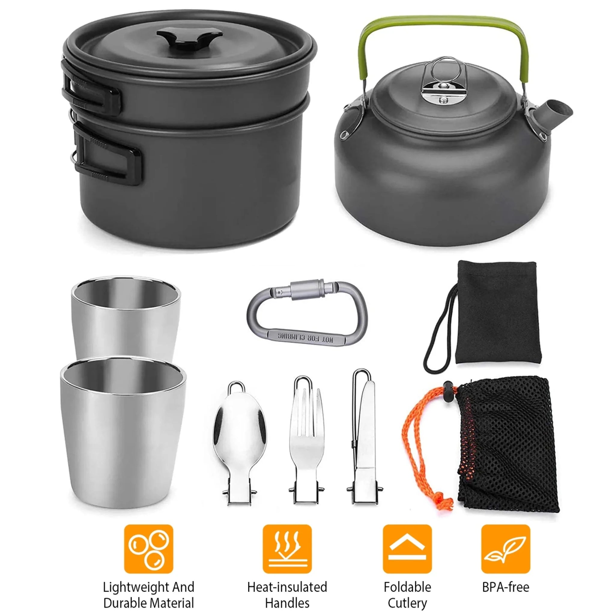 12Pcs Camping Cookware Set - Clinch River Fishing USA