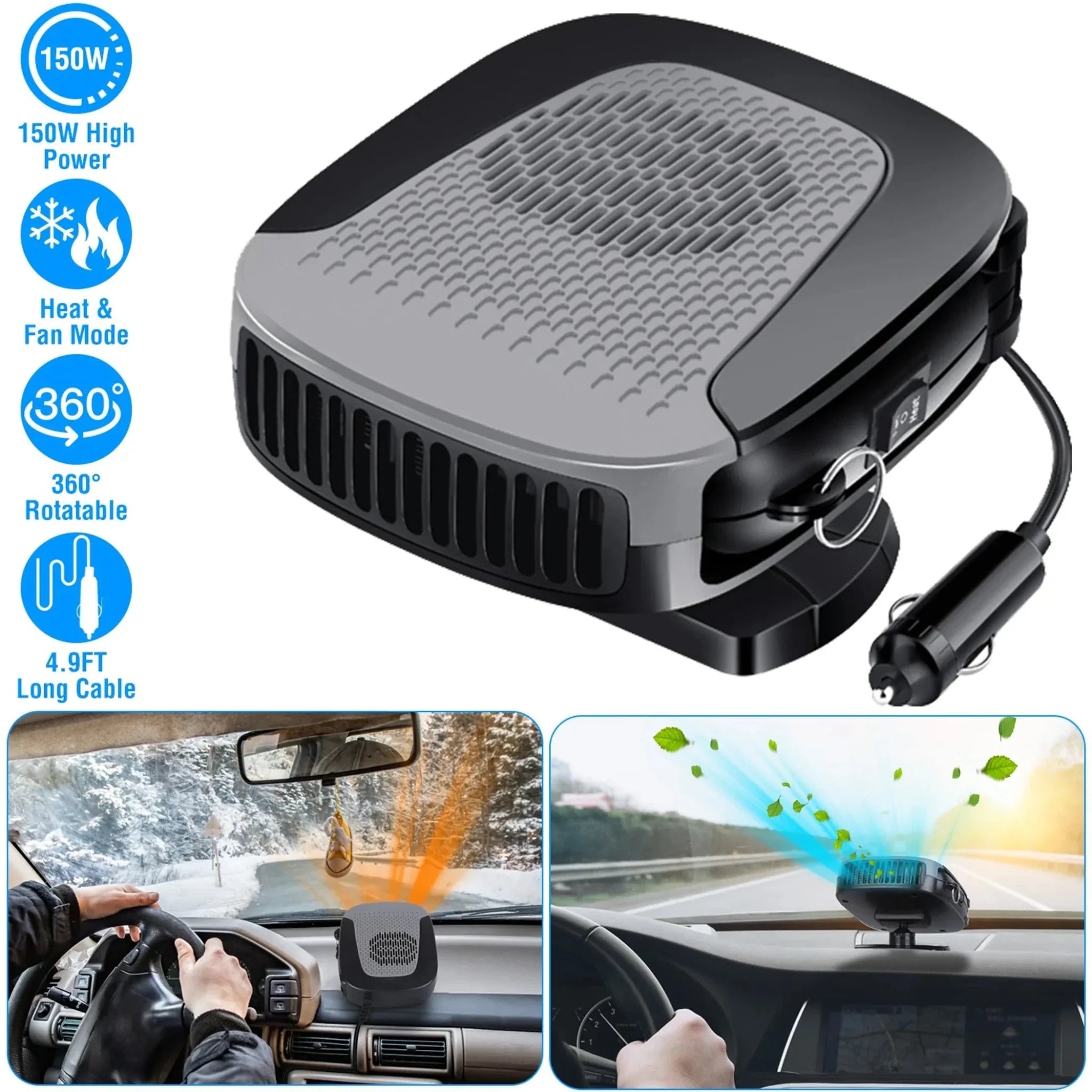 12V 150W Portable Car Auto Heater - Clinch River Fishing USA