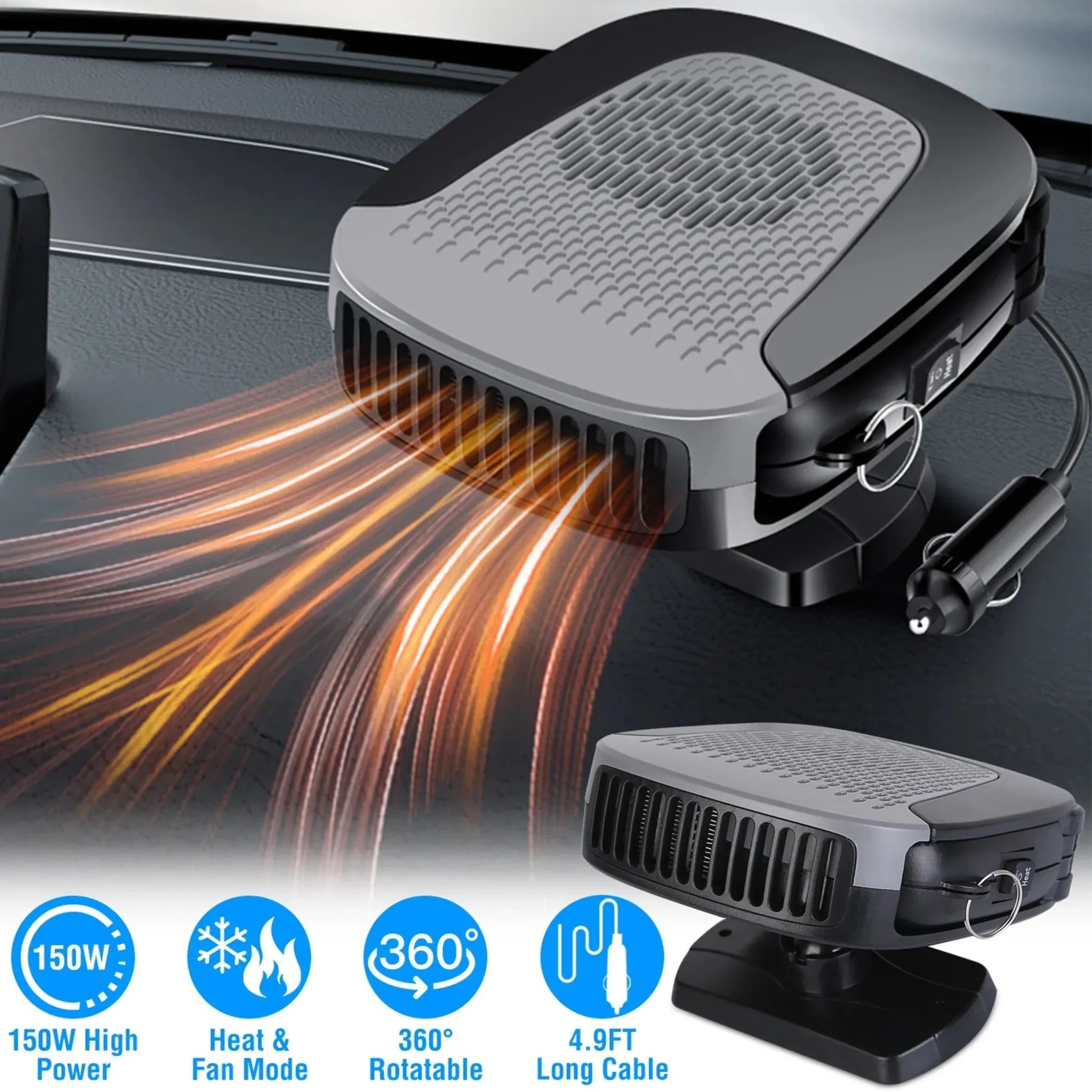 12V 150W Portable Car Auto Heater - Clinch River Fishing USA
