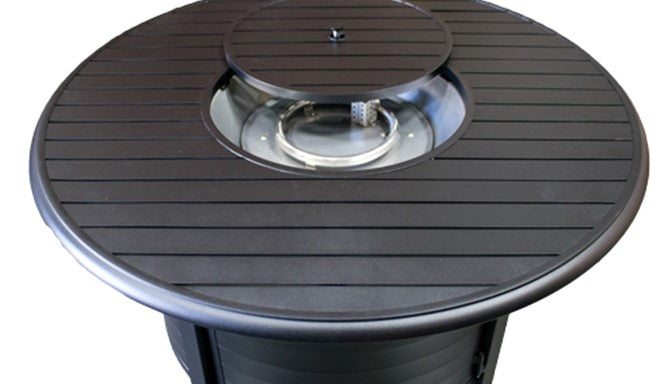 Round Slatted Cast Aluminum Fire Pit