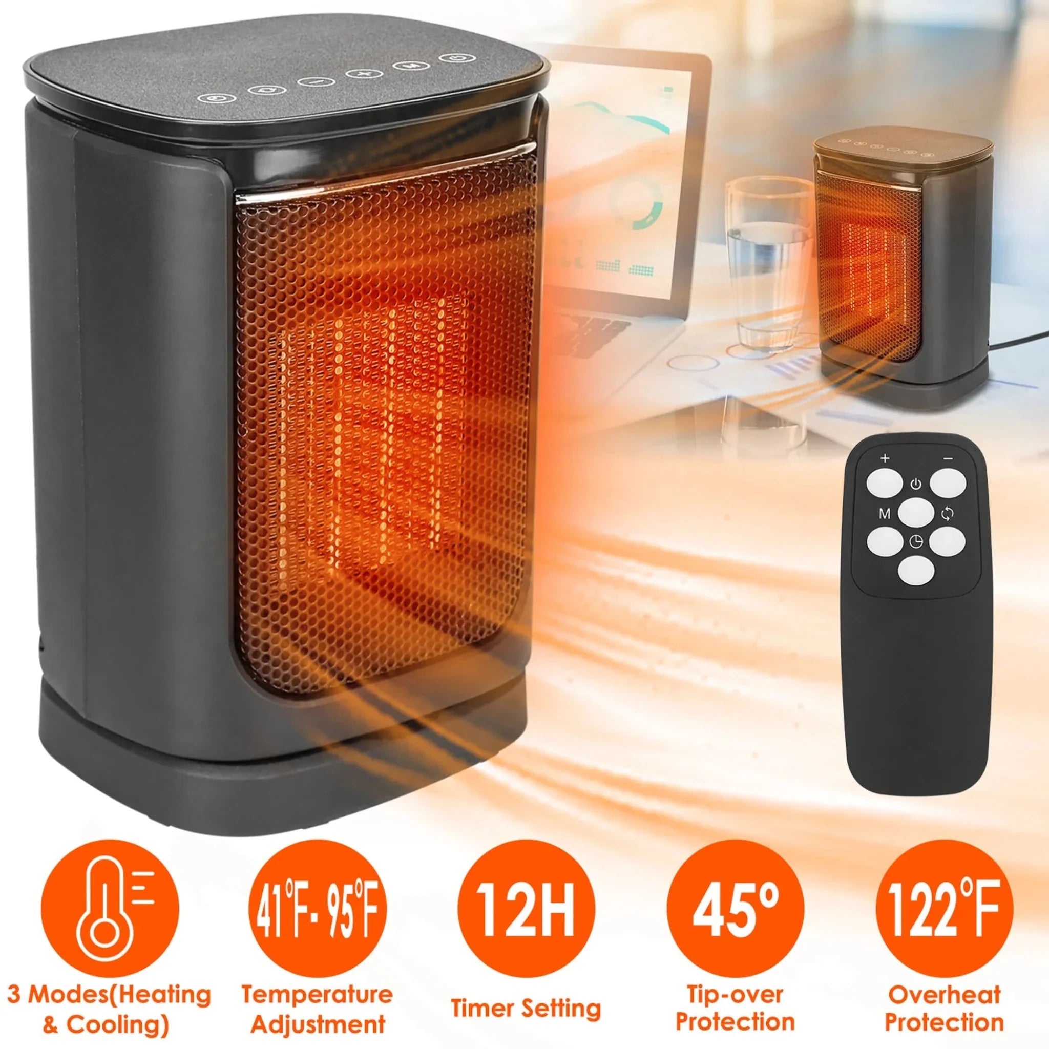 1500W Electric Space Heater Ceramic Heater Fan - Clinch River Fishing USA