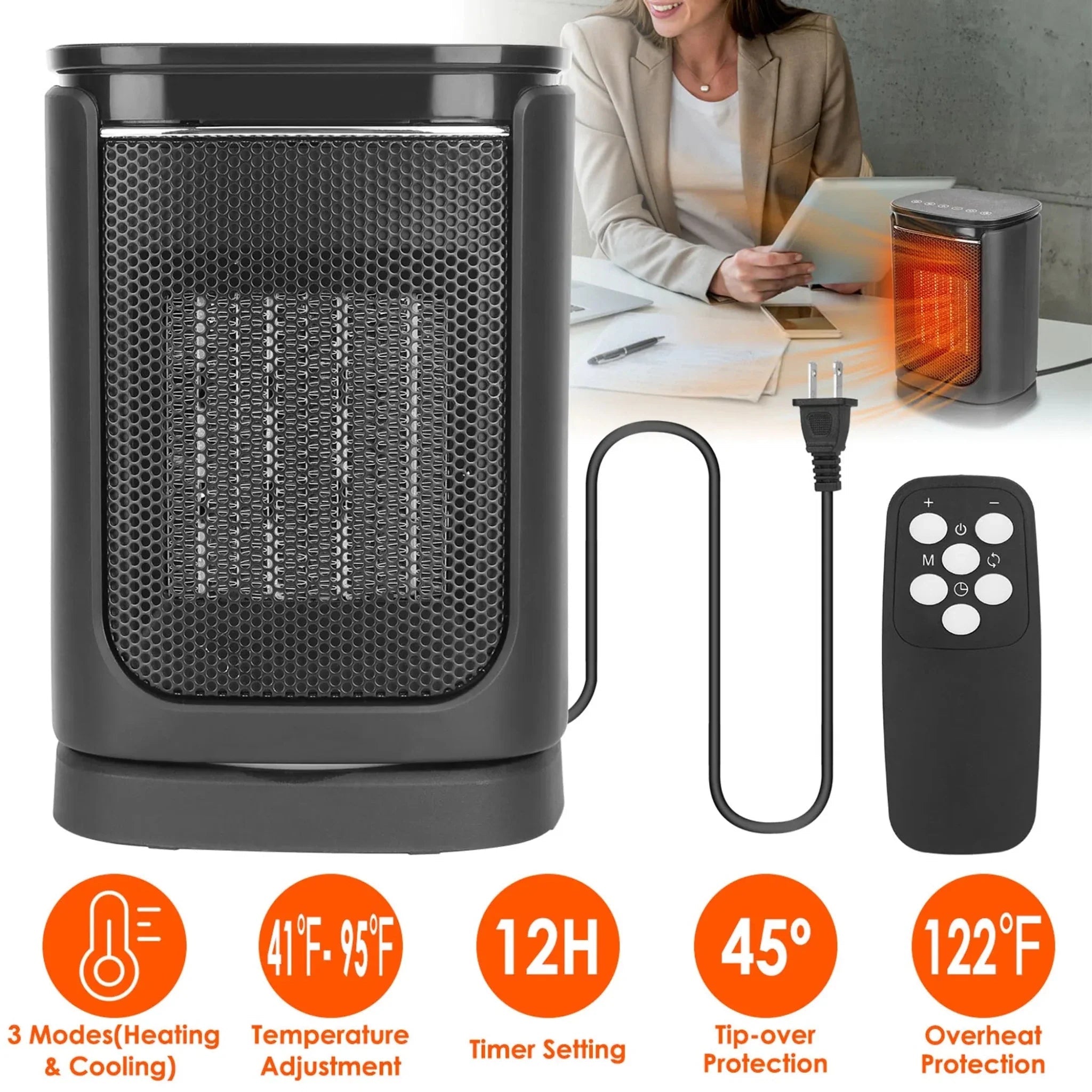 1500W Electric Space Heater Ceramic Heater Fan - Clinch River Fishing USA