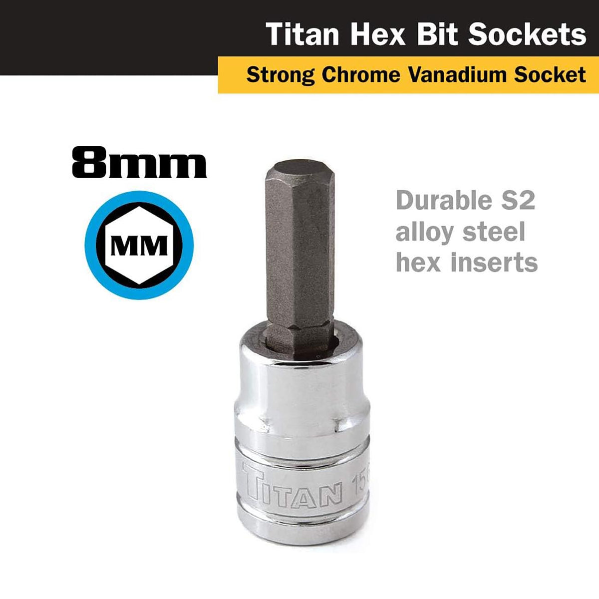 Titan 3/8" Drive 8mm Hex Bit Socket
