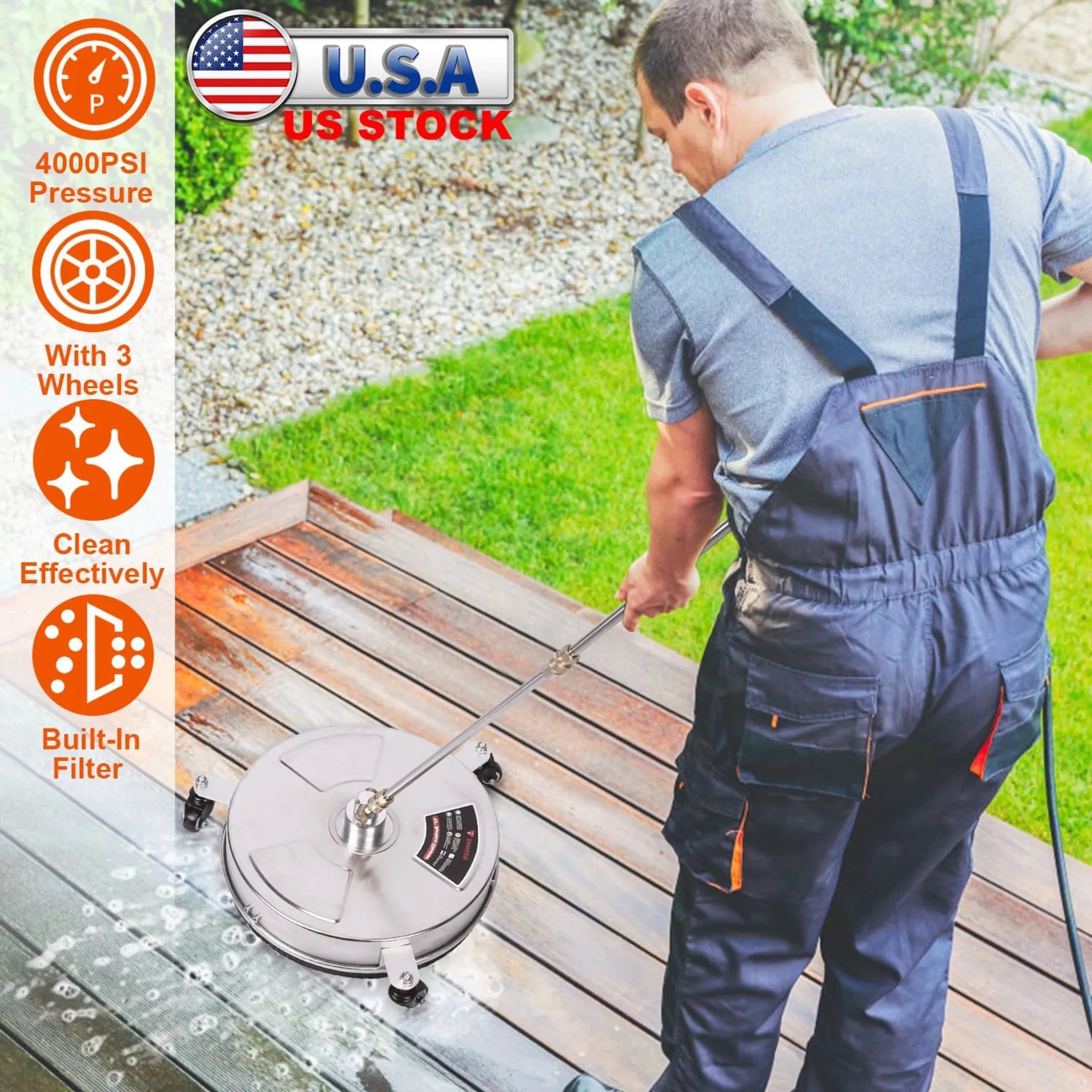 15in High Pressure Washer Flat Surface Cleaner - Clinch River Fishing USA