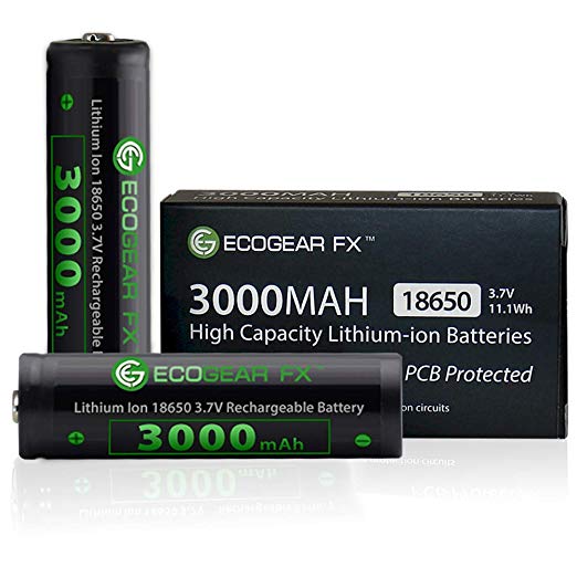 18650 PCB 3000mAh Lithium - ion Button - Top Flashlight Batteries [2 - Pack] - Clinch River Fishing USA